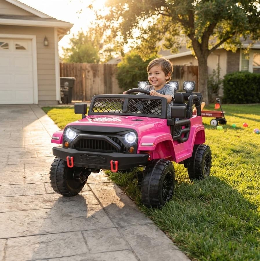 XL 24V 2-Seater Ride-On Truck, Pink