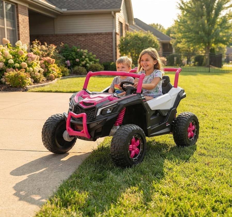 24V XXXL 2-Seater Ride-On UTV, Pink